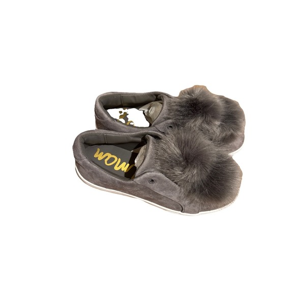 Sam‎ Edelman Gray Pom Pom Leya Slip On Suede Sneakers Size 7m New - Picture 5 of 8